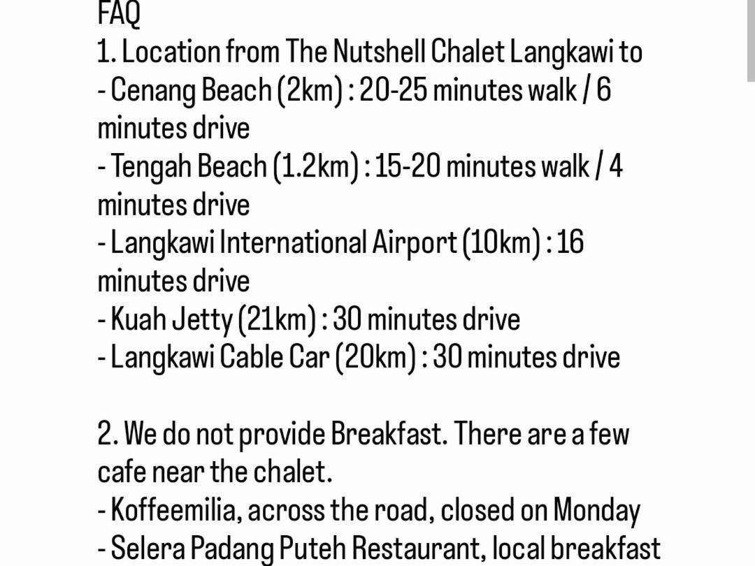 פנתאי צנאנג The Nutshell Chalet Langkawi מראה חיצוני תמונה